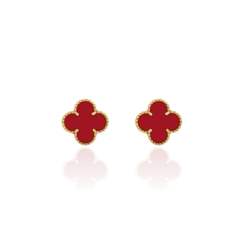 Ohrstecker Clover red